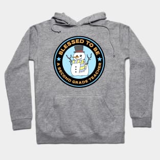 Blessed To Be A Second Grade Teacher Snowman Hoodie